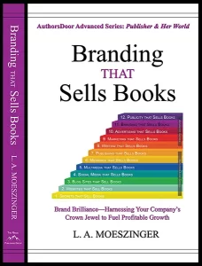 Book cover image of “Branding that Sells Books” featuring title and artistic design elements.