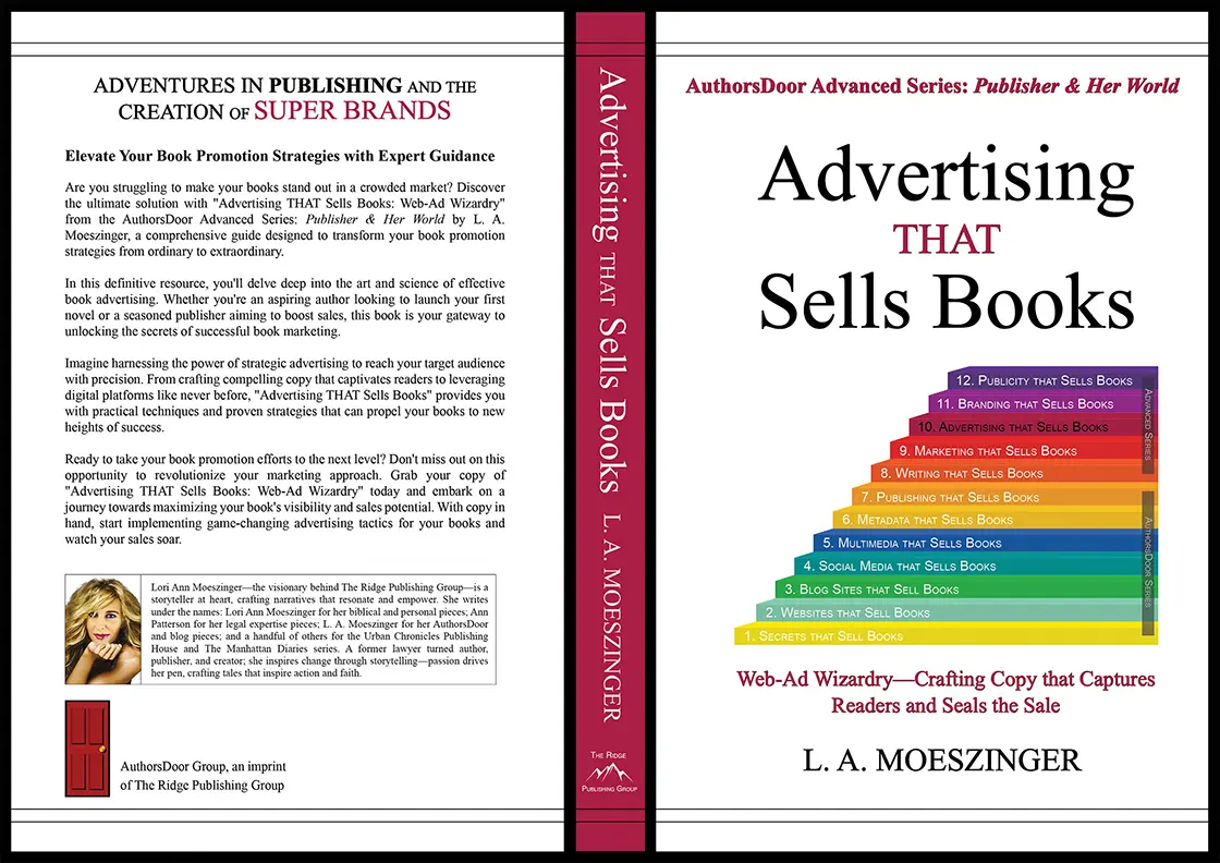 Full cover of “Advertising That Sells Books” featuring author L. A. Moeszinger.