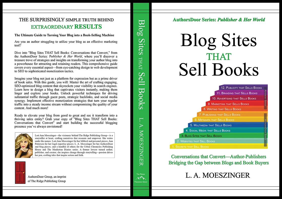 Full cover of “Blog Sites That Sell Books” featuring author L. A. Moeszinger.