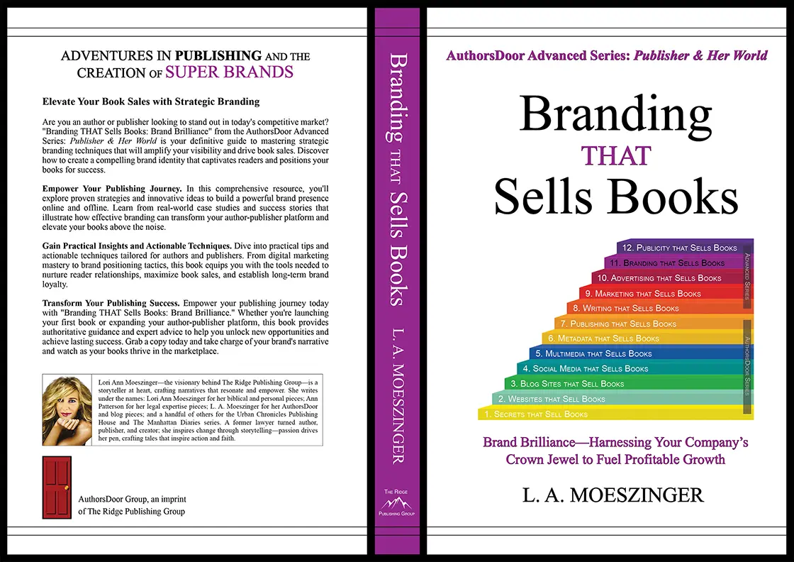 Full cover of “Branding That Sells Books” featuring author L. A. Moeszinger.