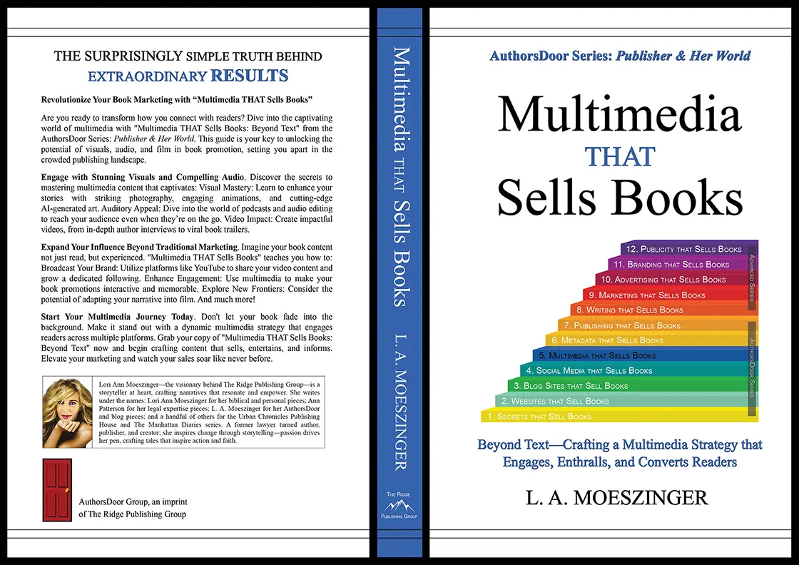 Full cover of “Multimedia That Sells Books” featuring author L. A. Moeszinger.