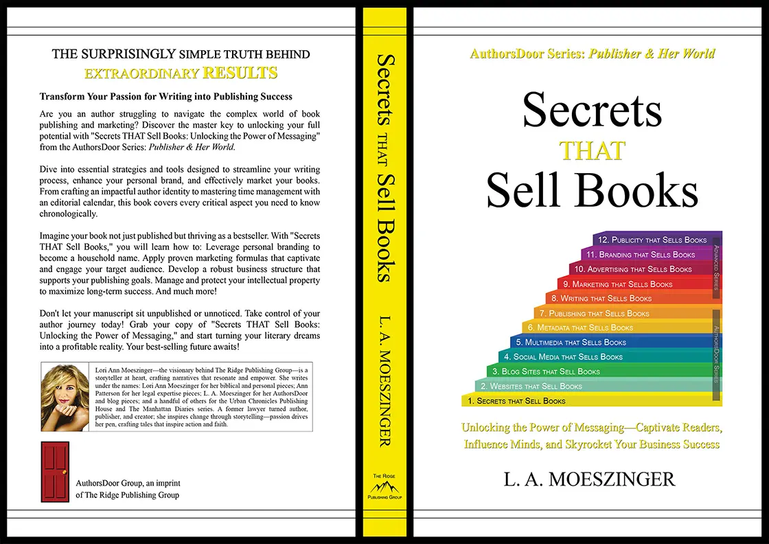 Full cover of “Secrets That Sell Books” featuring author L. A. Moeszinger.