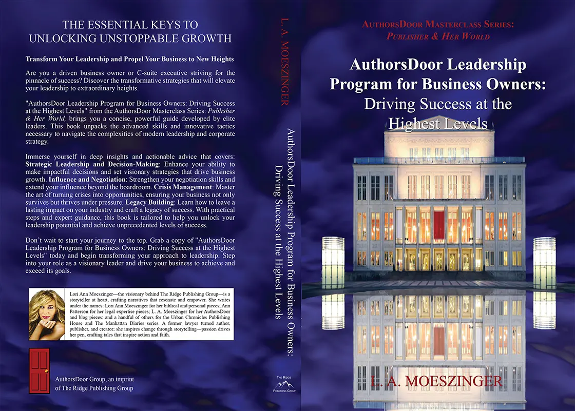 Full cover of “AuthorsDoor Leadership Program for Business Owners” featuring author L. A. Moeszinger.